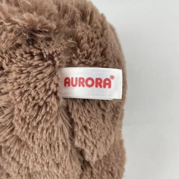 Aurora Brown Teddy Bear 10" Plush Stuffed Animal Sitting Big Nose - Picture 6 of 7